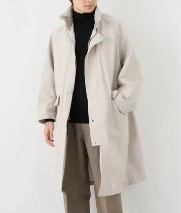 EDIFICE 스탠드 카라 래글런 슬리브 오버코트