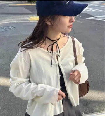 kastane 벨로아 튤 2way 가디건