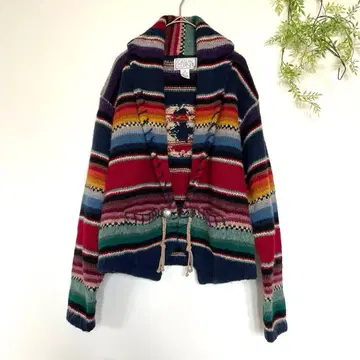 90s CASUALCORNER 네이티브 에스닉 니트 가디건