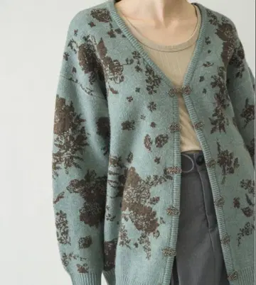 이뎀 플라워 차이나 가디건