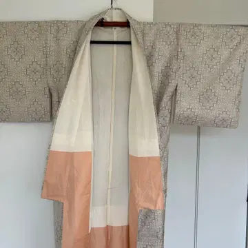 오시마 명주 화이트 오시마 코몬 이중 기모노