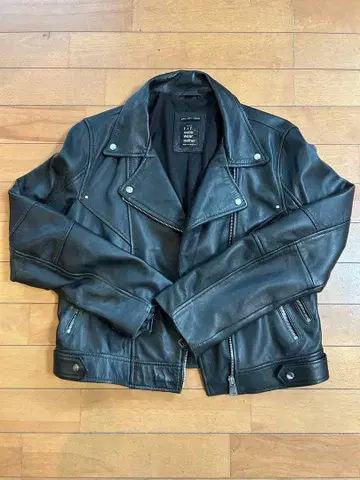 ZARA TRF 천연 가죽 라이더 자켓 블랙 L 사이즈