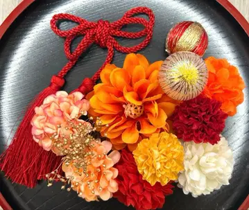 성인식 일본 의류 후리소데 시치고산 머리 장식