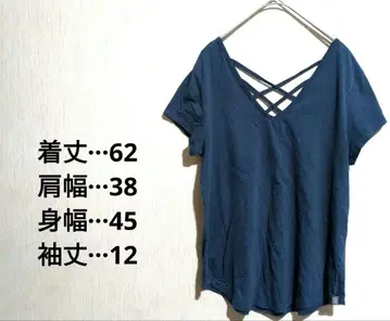 네이비 백 크로스 반팔 티셔츠