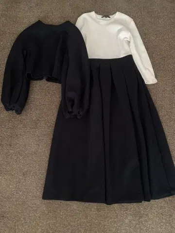 새상품급 트루 바이 마리코 오이카와 롱 원피스 x 숏 기장 상의 셋업