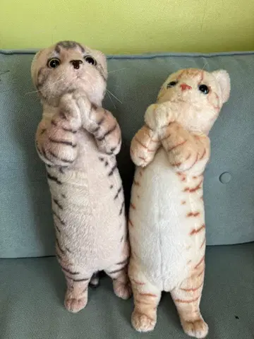 고양이 봉제 인형 2체 세트