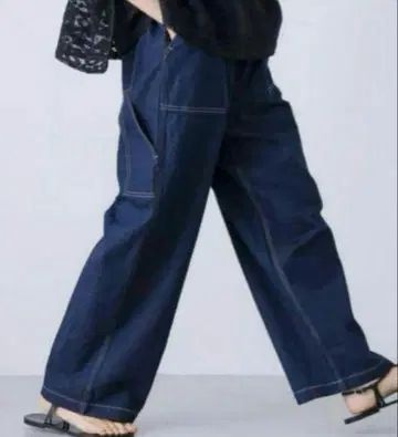 미사용 카구레 코튼 린넨 데님 페인터 팬츠