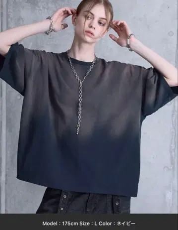 [SERACE] 빈티지 디자인 루즈 그라데이션 T셔츠