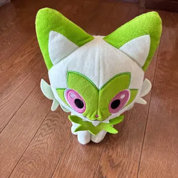 포켓몬 냐오하 봉제 인형 화이트와 그린 약 30cm