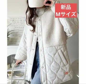 [새상품] JaVa 자바 콜라보 노카라 퀼팅 코트 아이보리 M