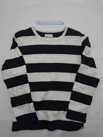 에네스베 보더 긴팔 T셔츠 코튼 100% 블랙 계열 일본제