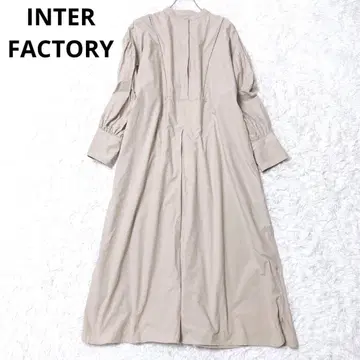 인터 팩토리 셔츠 원피스 긴팔 롱 기장 무지 심플 면