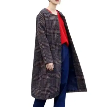 부즈루드 / 네프 트위드 체크 코트 / 노카라 코트