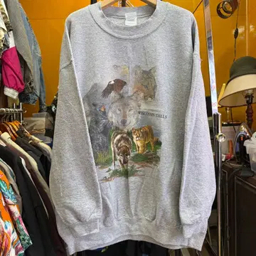 미국 빈티지 의류 GILDAN 그레이 맨투맨 트레이닝복