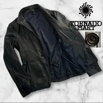 인기 TORNADO MART 가죽 테일러드 자켓 사이즈 M 양가죽 블랙