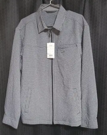 택 포함 새상품 크로커다일 얇은 소재 자켓 체크 무늬 사이즈 LL