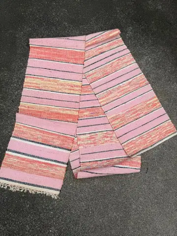 빈티지 원단 조각 직조 오비 깔개 리메이크 목화