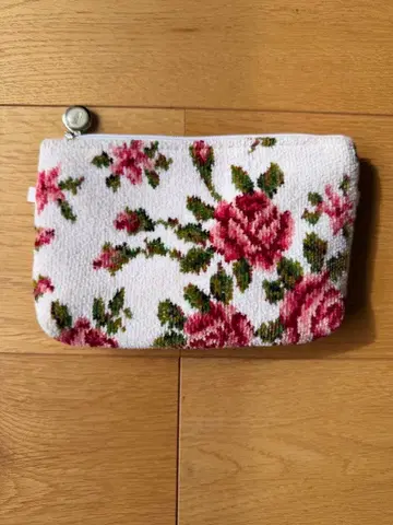 FEILER 꽃무늬 파우치 화이트/핑크