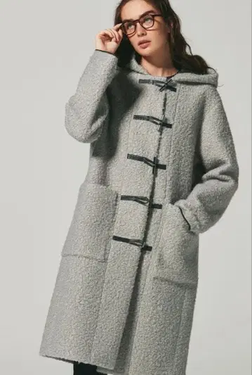 띠어리 인기 보아 더플 코트 새상품급 그레이지 부클레