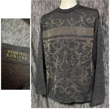 YOSHIYUKI KONISHI Ficce 골드 라메 실 니트 스웨터