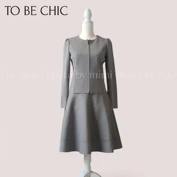 TO BE CHIC*니트 노카라 자켓 & 스커트 셋업