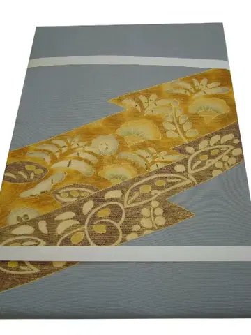 츠케시타  무지용 시오제 나고야 오비 순수 실크 미사용 Ns1691