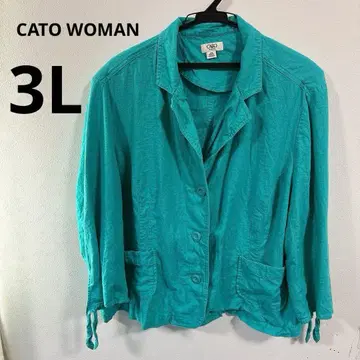 CATO WOMAN 24W 린넨풍 자켓 터콰이즈 블루 빅 사이즈