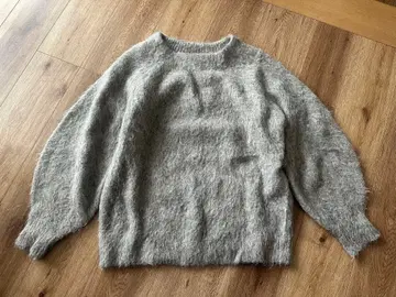 [새상품급] 스픽 앤 스팬 알파카 혼방 볼륨 슬리브 니트 그레이