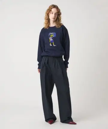 6(ROKU) 턱 팬츠 네이비