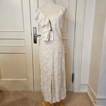 NINA RICCI 프릴 달린 화이트 맥시 드레스