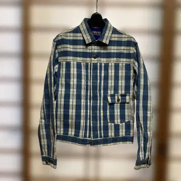 BLUE BLUE 체크 무늬 데님 자켓 G M