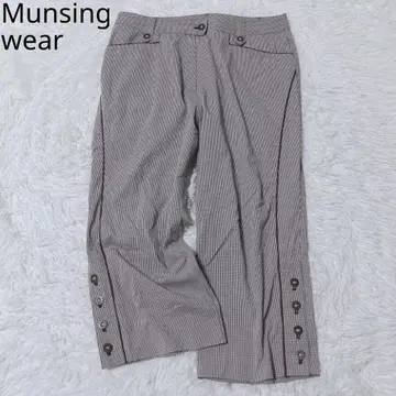 먼싱웨어 크롭 팬츠 체크 골프웨어 배색 사이즈 13