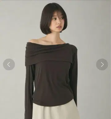 EMMEL REFINES EM 베어텐 오프숄더 롱 슬리브 티셔츠