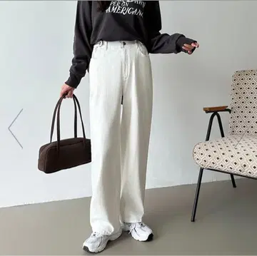 청바지 데님 화이트 COCOMOMO