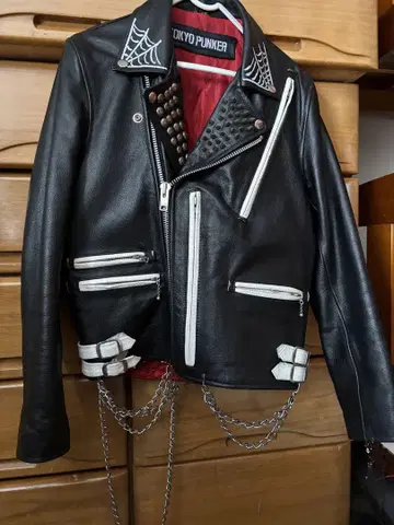 TOKYO PUNKER 가죽 자켓 블랙 32