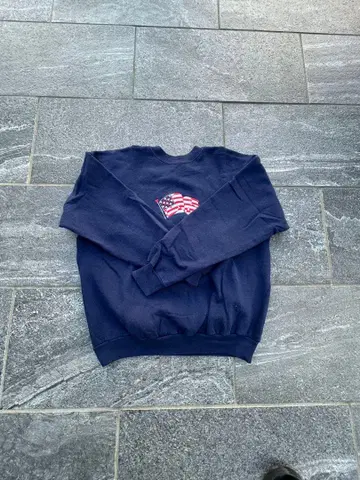 Hanes 네이비 트레이닝복 미국 국기 자수