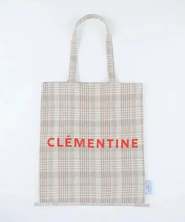 블루블루에 체크 무늬 토트