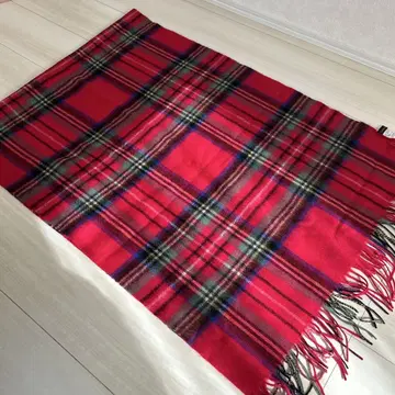 Green Label 빨간색 체크 무늬 스톨