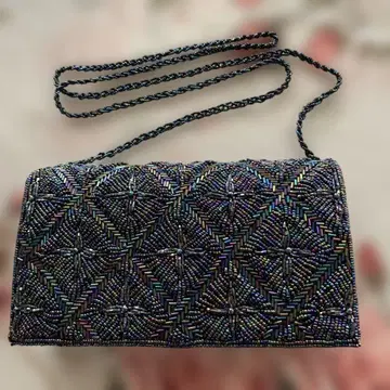 레인보우 컬러 비즈 파티 백