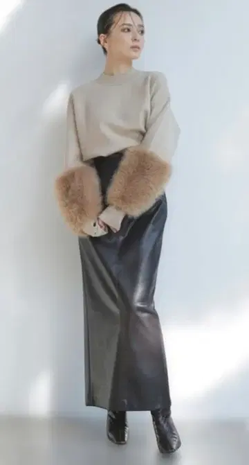 anuans 슬리브 퍼 니트