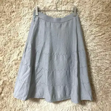 Rene 그레이 플레어 스커트 무릎 기장