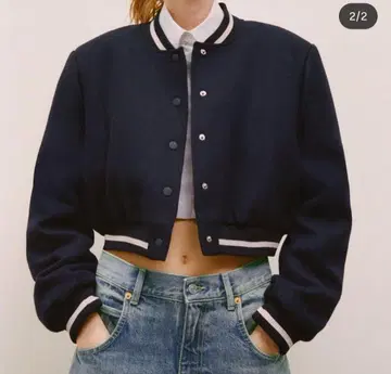 ZARA 크롭 봄버 자켓 바시티 자켓