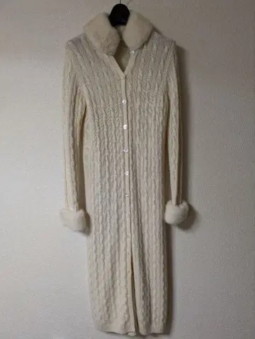 이탈리아 캐시미어 롱 가디건 퍼 포함