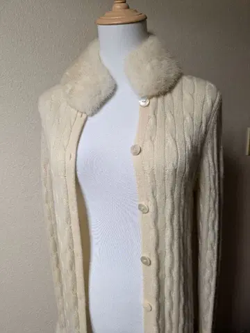 특가! 이탈리아 캐시미어 롱 가디건 퍼 포함