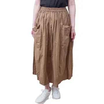 Homspun 벌키 모슬린 더블 포켓 개더 스커트 M