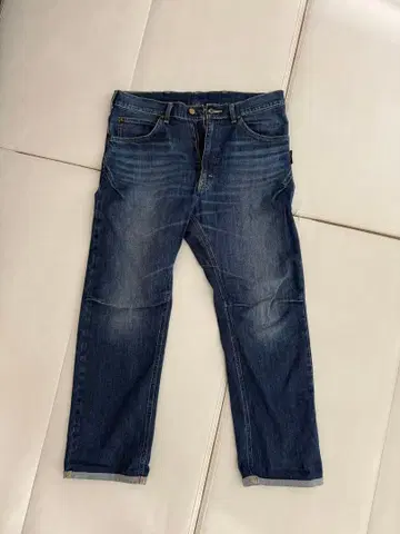 리 x 나리후리 다크 블루 스트레이트 청바지