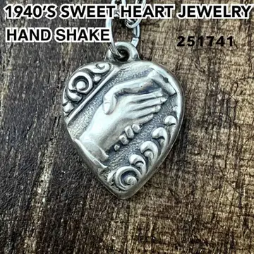스위트하트 주얼리 핸드셰이크 실버 빈티지 목걸이