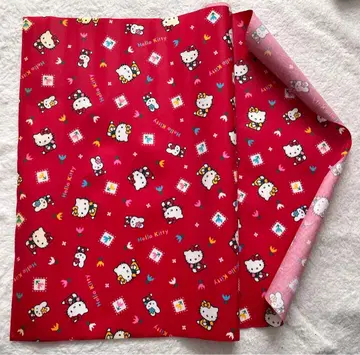 헬로키티 튤립 비닐 원단 라미네이티드 원단 2001년 산리오