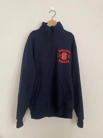 Champion 맨투맨 하프 지퍼 네이비 빈티지