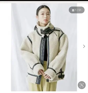 새상품급 ungrid 보아 무스탕 블루종